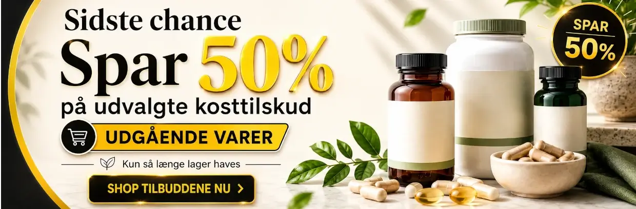 50% rabat på kosttilskud