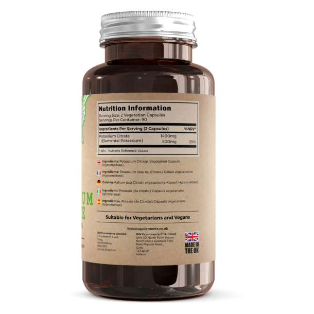 Kaliumcitrat | 1400 mg | 180 stk. Vegetariske kapsler