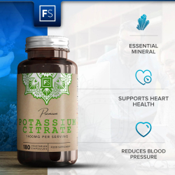 Kaliumcitrat | 1400 mg | 180 stk. Vegetariske kapsler