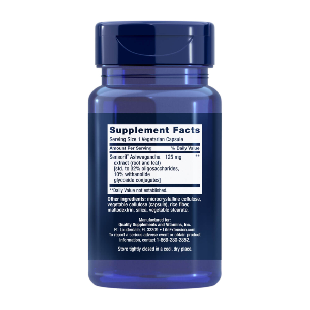 Optimeret Ashwagandha-ekstrakt | 60 veganske kapsler | Sensoril