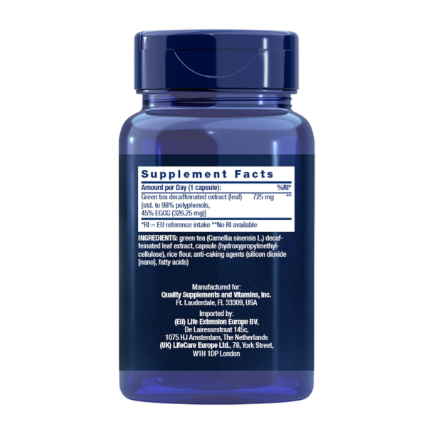 Mega ekstrakt z zielonej herbaty UE | 100 kapsu&#322;ek wegetaria&#324;skich | Zdrowie uk&#322;adu kr&#261;&#380;enia i funkcji poznawczych