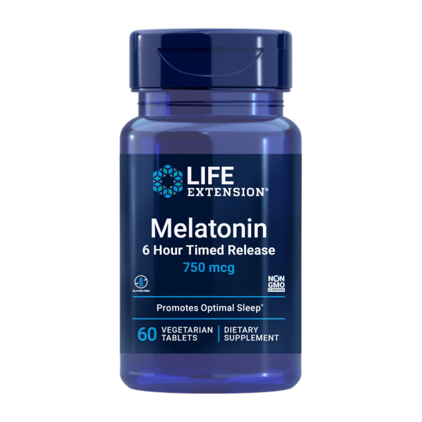 Melatonin 6 timers frigivelse | 60 veganske kapsler | Til sttte for svnmnstre