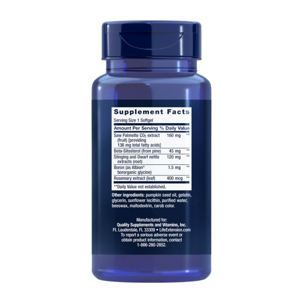 Palmetto/Blderodsformel med Beta-Sitosterol | 60 Softgels | Sund prostatafunktion