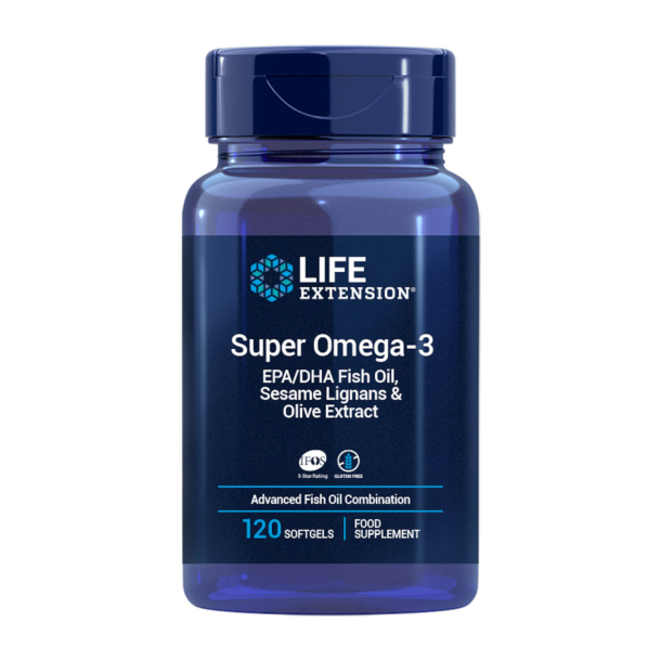 Super Omega-3 EPA/DHA fiskeolie EU | 120 Softgels | Kardiovaskulær Støtte