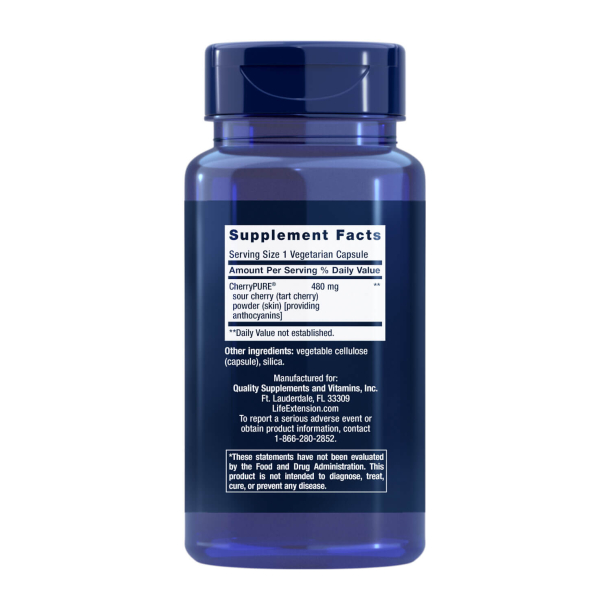 Tart Cherry | 60 vegetariske kapsler | Hurtig muskelgendannelse efter trning