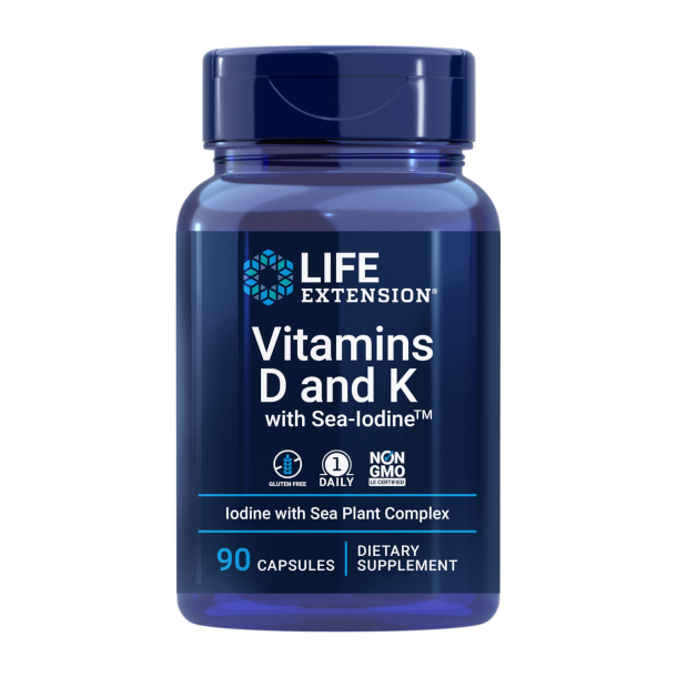Vitaminer D &amp; K | 60 kapsler | Fremme knogle-, immun- og kardiovaskulær sundhed