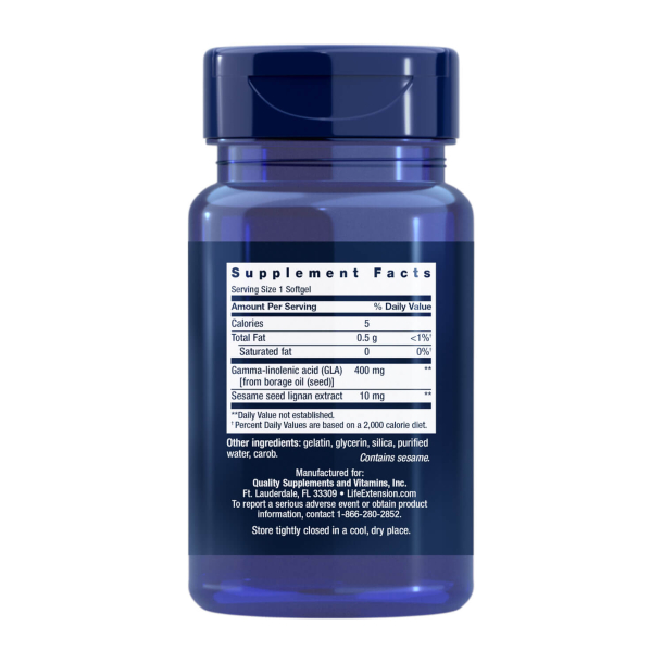 Lignany sezamowe Mega GLA | 30 kapsu&#322;ek | Hamuje czynniki zapalne