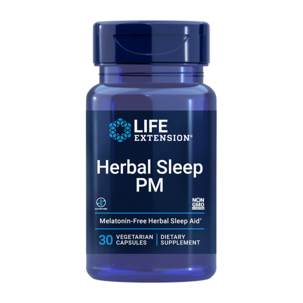 Herbal Sleep PM | 30 veganske kapsler | Sund Søvn uden Melatonin