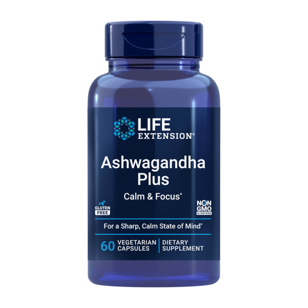 Ashwagandha Plus Ro og Fokus | 60 stk. | Afslapning og skrpet koncentration