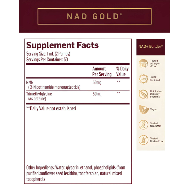 NAD+ Gold | 50 ml | Nste generations anti-aging eliksir