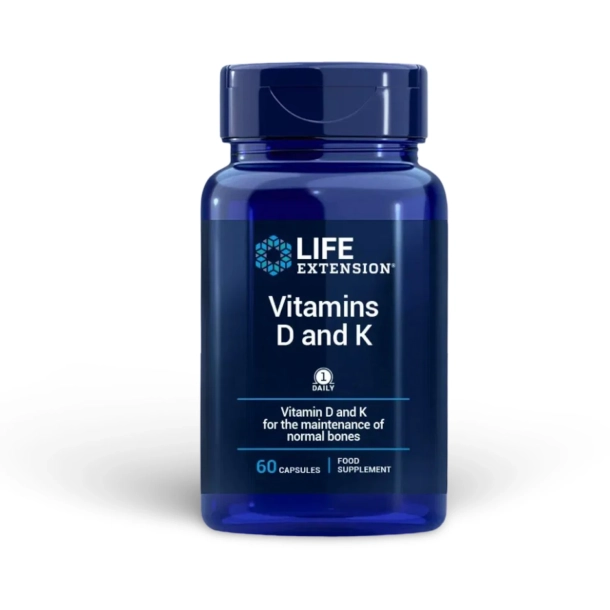 Vitaminer D &amp; K | 60 kapsler | Fremme knogle-, immun- og kardiovaskulr sundhed