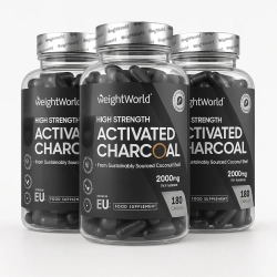 Aktivt Kul Tabletter | 3 x 180 Kapsler | 2000 mg