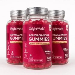 Ashwagandha Gummies | 600 mg | 3 x 120 vingummier med hindbrsmag