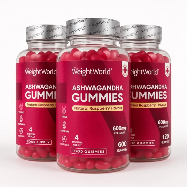 Ashwagandha Gummies | 600 mg | 3 x 120 vingummier med hindbrsmag