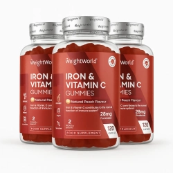 Jern + C-vitamin Gummies | 28 mg | 3 x 120 stk veganske vingummier