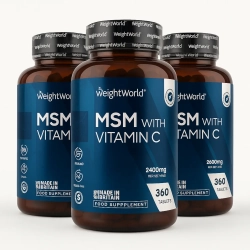 MSM med C-vitamin | 3 x 360 Tabletter | Tilskud til knogler og led