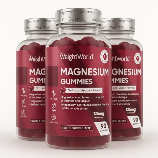 Magnesium Gummies | 3 x 90 stk | Til trthed, knogler og muskler