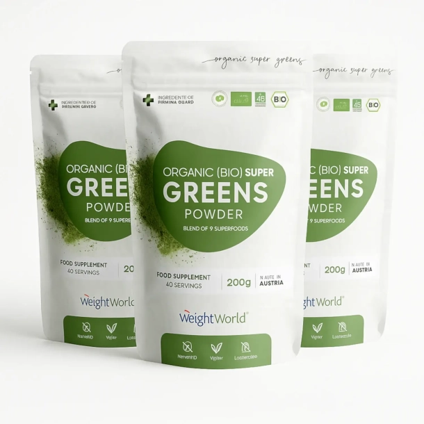 kologisk Superfood | 3 x 200 g Pulver | Pulvertilskud med fibre og proteiner