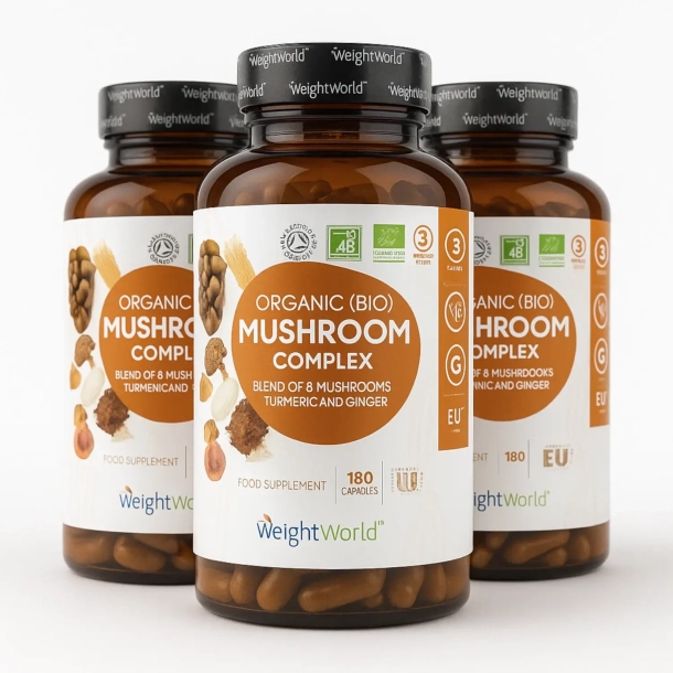 kologisk Svampe Komplex | 3 x 180 stk | Til immunforsvar, hjerte &amp; led