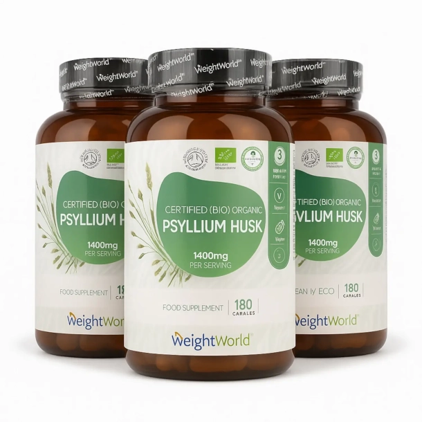kologiske Loppefrskaller | Kapsler 3 x 180 stk | Kostfibre til fordjelsen