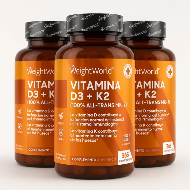Vitamin D3 + K2 | 3 x 365 tabletter | 2000 + 200 &mu;g
