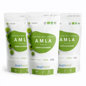 kologisk Amla Pulver | 3 x 200g | Superfood-pulver til hjerte & immunforsvar