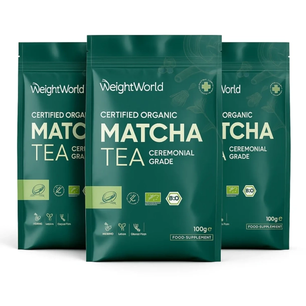 Matcha Te Pulver | 3 x 100 g | Superfood til energi &amp; immunforsvar