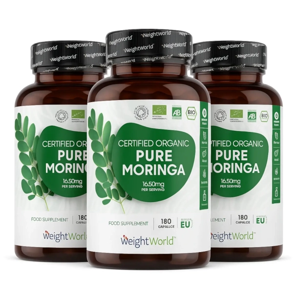 kologiske Moringa Kapsler | 3 x 180 stk | Superfood til blodtryk og kolesterol