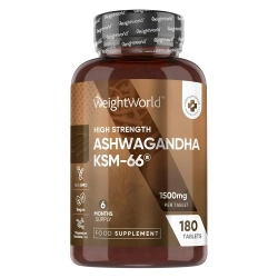Ashwagandha KSM-66 1500 mg | 180 tabletter | 1500 mg