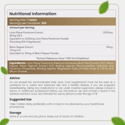 Lions Mane | 365 tabletter | 2000mg