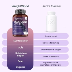 Melatonin kompleks 1 mg | 400 tabletter | Svn og kvalitetssvn