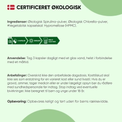 kologisk Spirulina &amp; Chlorella  | 240 kapsler | Vegansk Omega-3