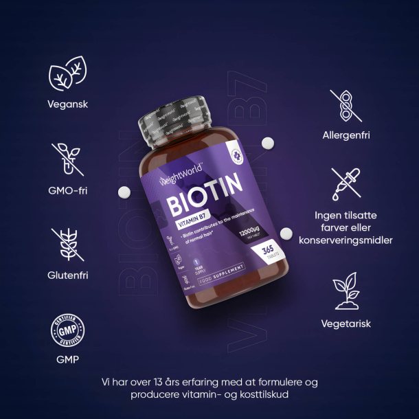 Biotin B7-vitamin | 365 tabletter | Vitaminer