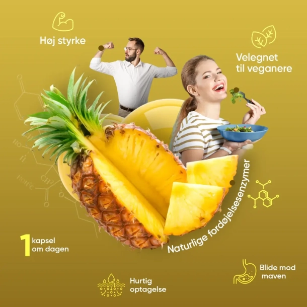 Bromelain 650mg | 180 kapsler | Ford�jelsesenzymer