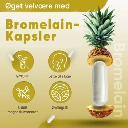 Bromelain 650mg | 180 kapsler | Ford�jelsesenzymer