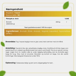 Bromelain 650mg | 180 kapsler | Ford�jelsesenzymer