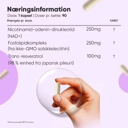 Liposomal NAD+ | 90 kapsler | Med resveratrol