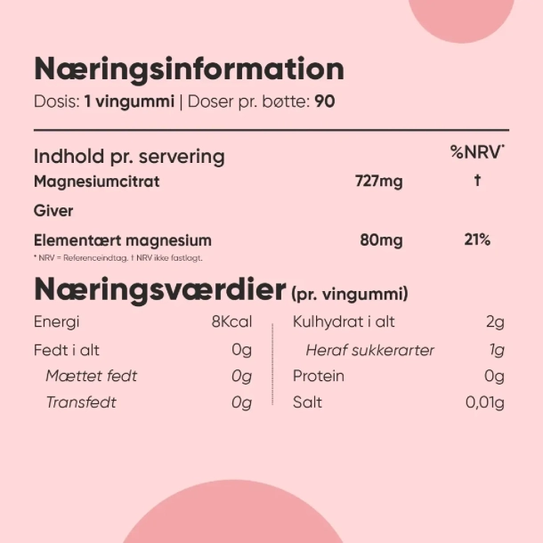 Magnesium Vingummier til Brn l 90 stk l Blandet br- og blesmag