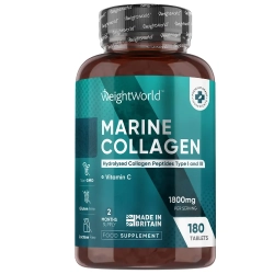 Marine Kollagen + C-vitamin 1800 mg | 180 tabletter | Kollagen-tilskud til anti-aging