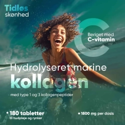 Marine Kollagen + C-vitamin 1800 mg | 180 tabletter | Kollagen-tilskud til anti-aging