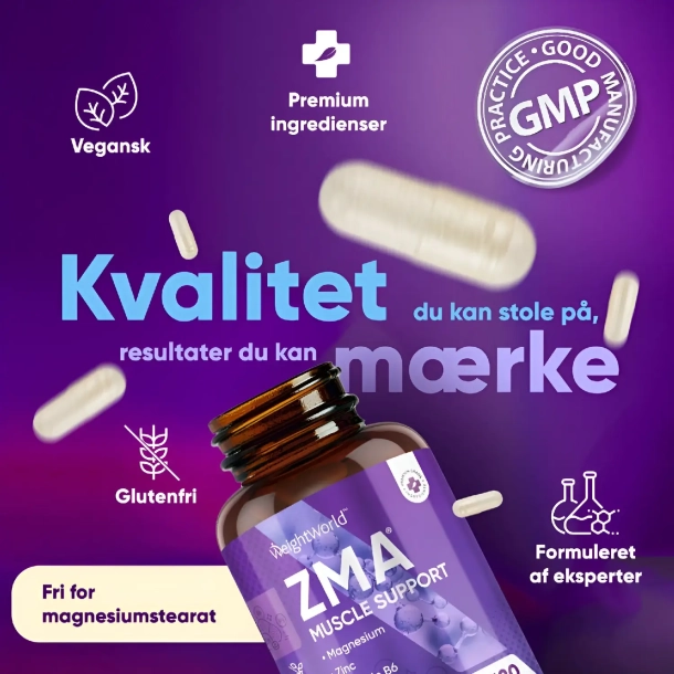 ZMA-kapsler | 180 kapsler | Til muskler og energi
