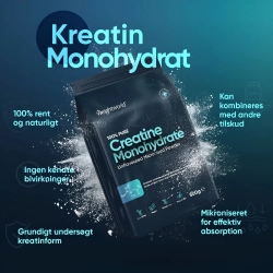 Kreatinpulver (Monohydrat) | 3 x 500g | Rent kreatinpulver til muskelopbygning