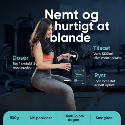 Kreatinpulver (Monohydrat) | 3 x 500g | Rent kreatinpulver til muskelopbygning