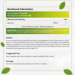 Berberine 500 mg l 120 kapsler l Til hjerte og blodkar