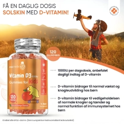 Brne D3-Vitamin Vingummier | 120 stk | Til immunforsvar, knogler og vkst