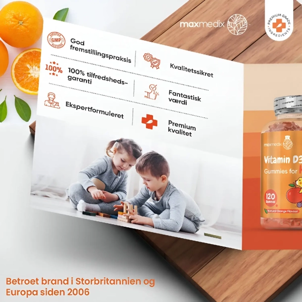 Brne D3-Vitamin Vingummier | 120 stk | Til immunforsvar, knogler og vkst