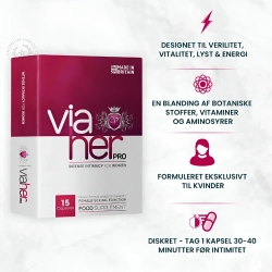 ViaHer Pro til Sexlyst til Kvinder | 15 Kapsler | Kosttilskud til energi og libido