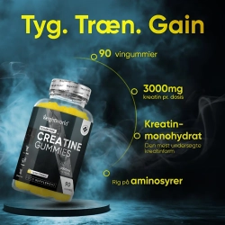 Kreatin Vingummier 3000 mg | 90 stk | Til muskelvkst og prstation