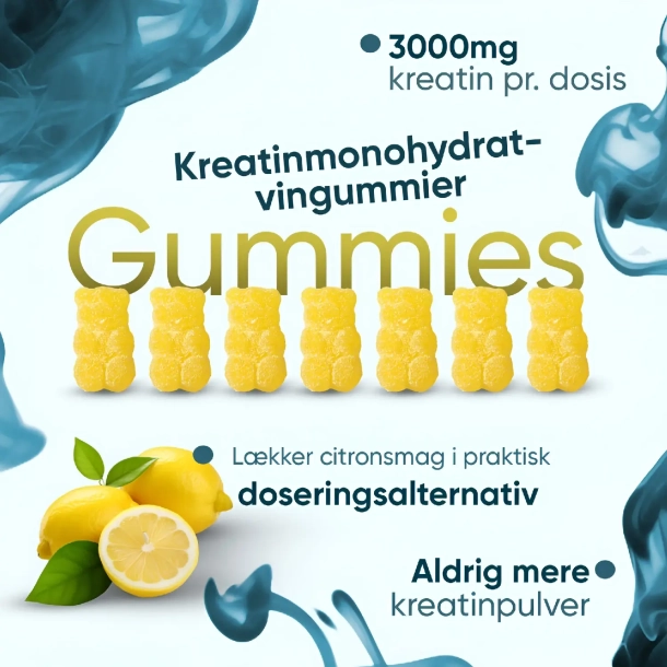 Kreatin Vingummier 3000 mg | 90 stk | Til muskelvkst og prstation