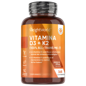 Vitamin D3 + K2 | 365 tabletter | 2000 + 200 μg